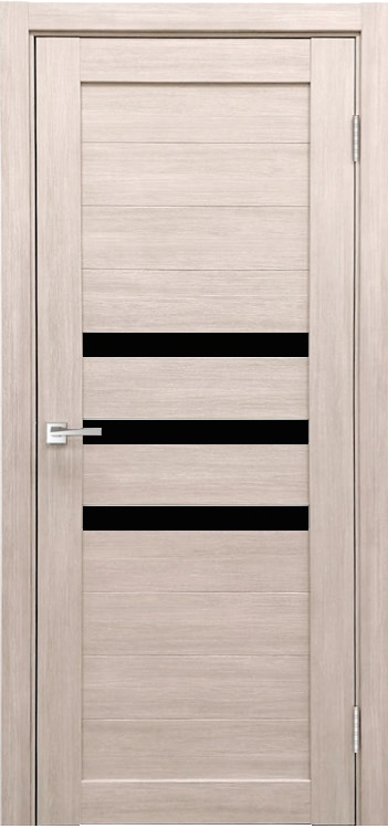 Фото Межкомнатная дверь Легенда X-6 тон Кремовая лиственница Остекление Лакобель черное