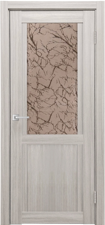 Фото Межкомнатная дверь Легенда К-12 тон Белая лиственница Остекление Гранит бронза